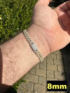 MOISSANITE Real Solid Miami Cuban Link Prong Bracelet Iced 14k Gold & 925 Silver -Harlem Bling Shop harlembling moissanite real solid miami cuban link prong bracelet iced 14k gold and 925 silver 66678.1678474598