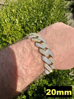 MOISSANITE Real Solid Miami Cuban Link Prong Bracelet Iced 14k Gold & 925 Silver -Harlem Bling Shop harlembling moissanite real solid miami cuban link prong bracelet iced 14k gold and 925 silver 80787.1678474698