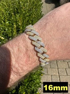 MOISSANITE Real Solid Miami Cuban Link Prong Bracelet Iced 14k Gold & 925 Silver -Harlem Bling Shop harlembling moissanite real solid miami cuban link prong bracelet iced 14k gold and 925 silver 92567.1678474772