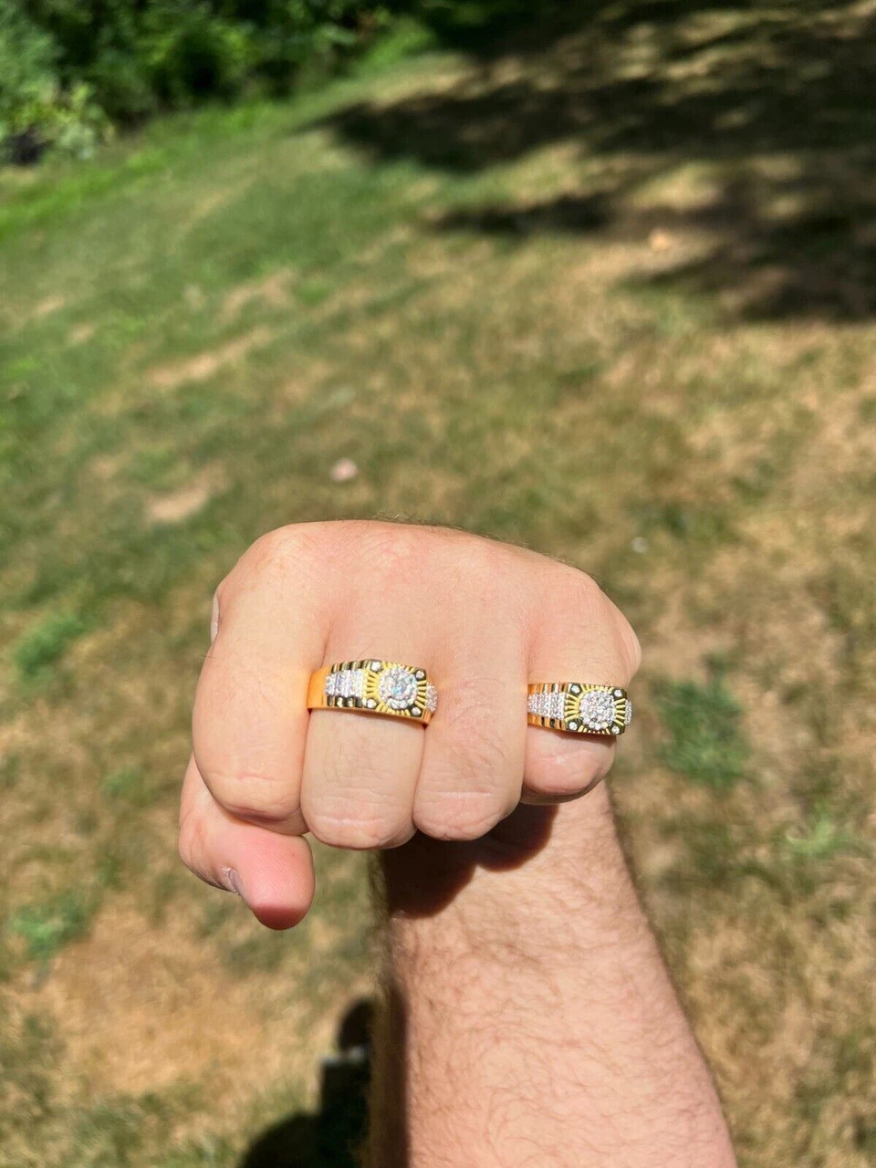 Moissanite Ring 14k Gold Plated Real 925 Silver Iced Hip Hop Star Diamond Cut 10 Moissanite Ring 14k Gold Plated Real 925 Silver Iced Hip Hop Star Diamond Cut - Image 8