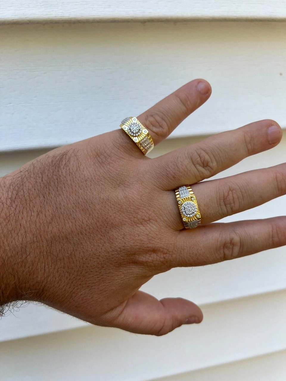 Moissanite Ring 14k Gold Plated Real 925 Silver Iced Hip Hop Star Diamond Cut 11 Moissanite Ring 14k Gold Plated Real 925 Silver Iced Hip Hop Star Diamond Cut - Image 9