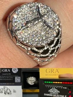 Moissanite Ring Jesus On Cross Real 925 Silver Hip Hop Iced Pass Diamond Tester