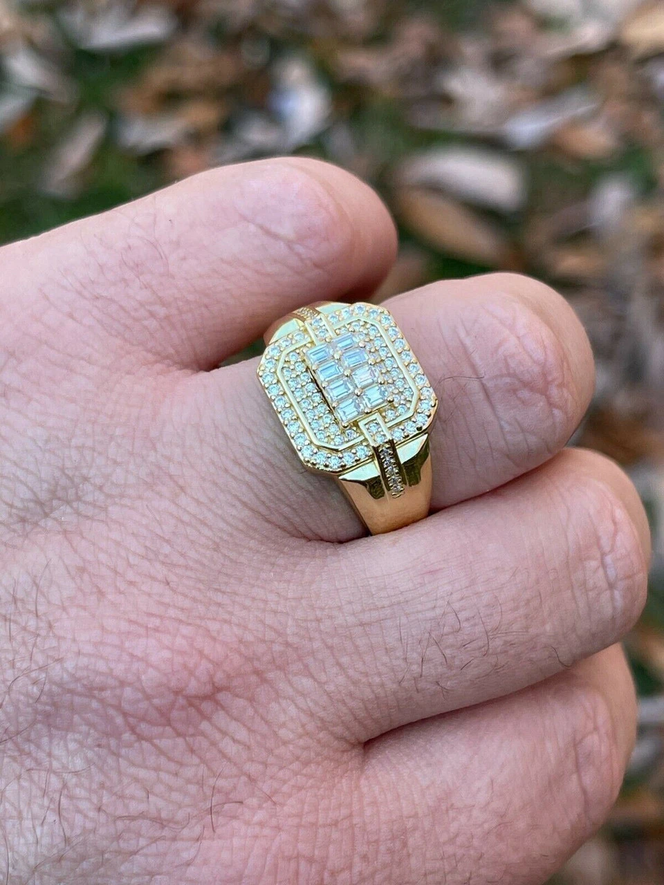 MOISSANITE Ring Real 14k Gold Vermeil Iced Baguette Hip Hop Passes Diamond Test 11 MOISSANITE Ring Real 14k Gold Vermeil Iced Baguette Hip Hop Passes Diamond Test - Image 9