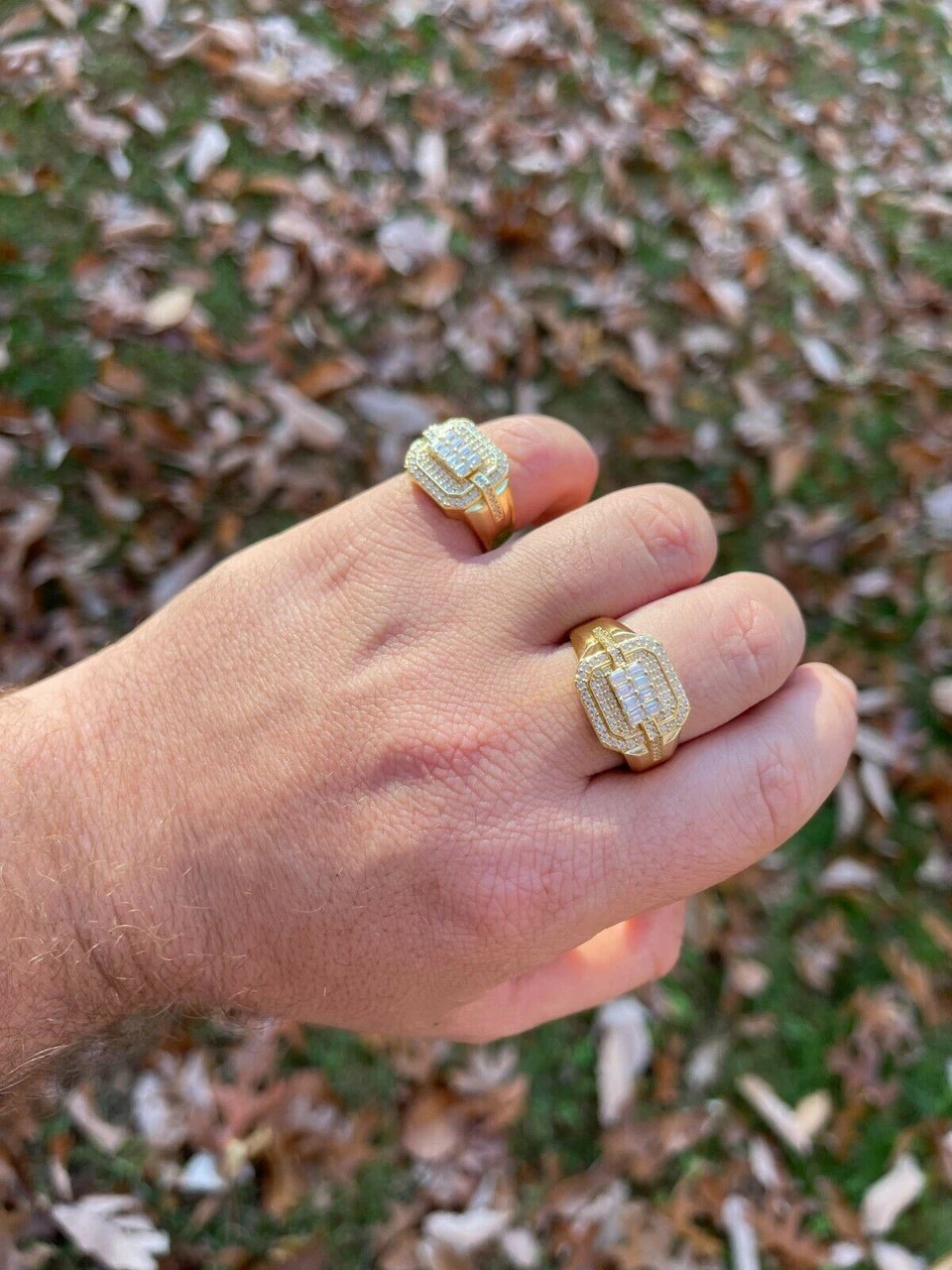 MOISSANITE Ring Real 14k Gold Vermeil Iced Baguette Hip Hop Passes Diamond Test 6 MOISSANITE Ring Real 14k Gold Vermeil Iced Baguette Hip Hop Passes Diamond Test - Image 4