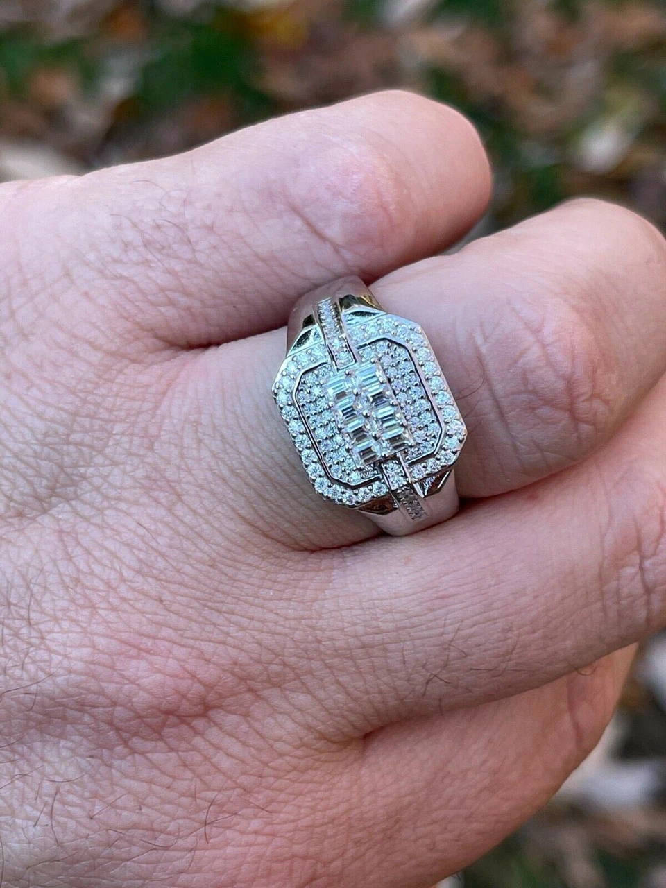 MOISSANITE Ring Real 925 Silver Iced Baguette Pinky Hip Hop Passes Diamond Test 5 MOISSANITE Ring Real 925 Silver Iced Baguette Pinky Hip Hop Passes Diamond Test - Image 3