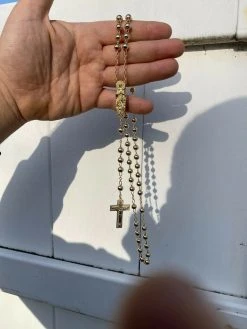 MOISSANITE Rosary Beads Necklace 14k Gold Vermeil 925 Silver Rosario Jesus 30" 20 MOISSANITE Rosary Beads Necklace 14k Gold Vermeil 925 Silver Rosario Jesus 30" -Harlem Bling Shop harlembling moissanite rosary beads necklace 14k gold vermeil 925 silver rosario jesus 30 66859.1664384375