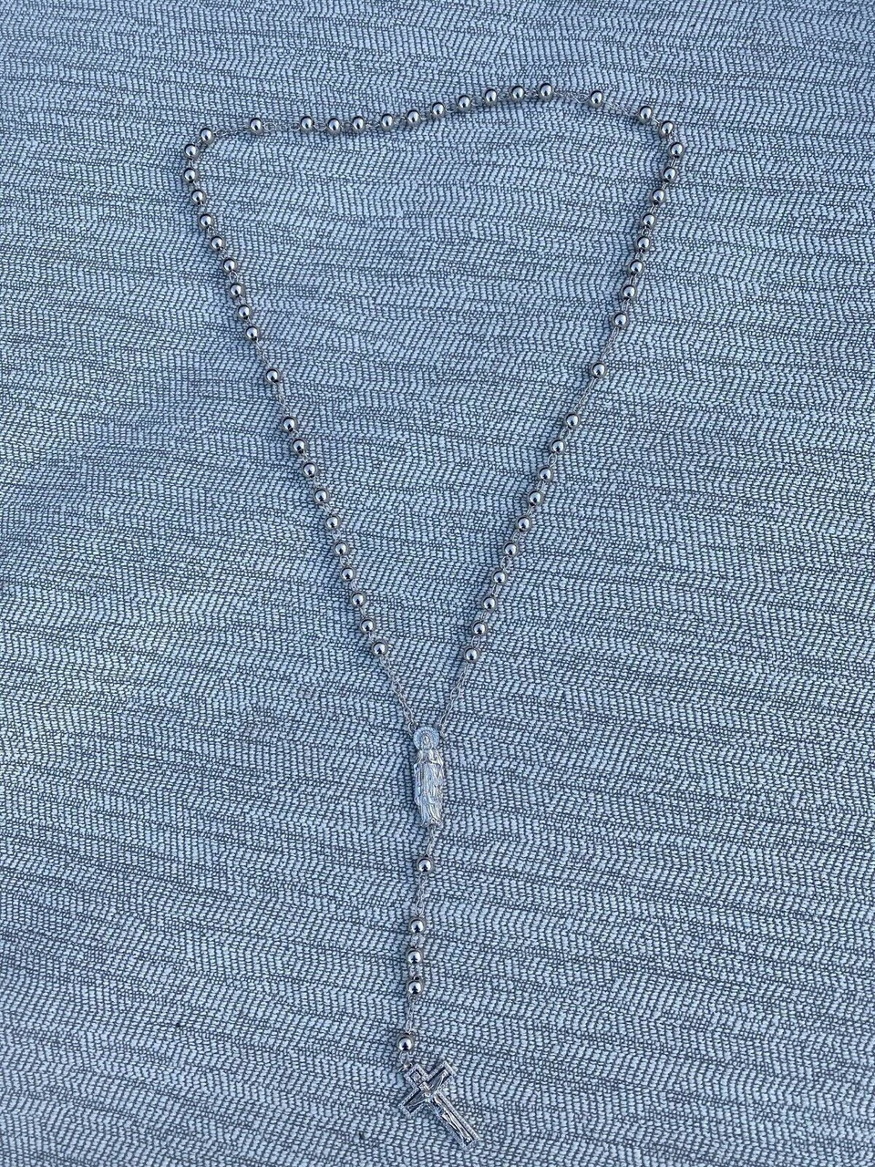 MOISSANITE Rosary Beads Necklace Real 925 Sterling Silver Rosario Jesus 30" 6mm 14 MOISSANITE Rosary Beads Necklace Real 925 Sterling Silver Rosario Jesus 30" 6mm - Image 12