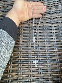 MOISSANITE Rosary Beads Necklace Real 925 Sterling Silver Rosario Jesus 30" 6mm 20 MOISSANITE Rosary Beads Necklace Real 925 Sterling Silver Rosario Jesus 30" 6mm -Harlem Bling Shop harlembling moissanite rosary beads necklace real 925 sterling silver rosario jesus 30 6mm 51526.1664397943