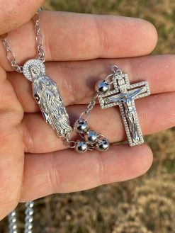 MOISSANITE Rosary Beads Necklace Real 925 Sterling Silver Rosario Jesus 30" 6mm 16 MOISSANITE Rosary Beads Necklace Real 925 Sterling Silver Rosario Jesus 30" 6mm -Harlem Bling Shop harlembling moissanite rosary beads necklace real 925 sterling silver rosario jesus 30 6mm 61718.1664390286