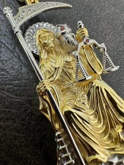 MOISSANITE Santa Muerte Grim Reaper Pendant 925 Silver / 14k Gold Rose Necklace 37 MOISSANITE Santa Muerte Grim Reaper Pendant 925 Silver / 14k Gold Rose Necklace -Harlem Bling Shop harlembling moissanite santa muerte grim reaper pendant 925 silver 14k gold rose necklace 59809.1689723485