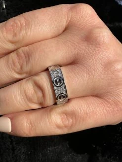 Moissanite "Screw" Eternity Band Wedding Love Ring Real Iced 925 Silver 5mm -Harlem Bling Shop harlembling moissanite screw eternity band wedding love ring real iced 925 silver 5mm 23432.1700020777