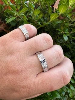 Moissanite "Screw" Eternity Band Wedding Love Ring Real Iced 925 Silver 5mm -Harlem Bling Shop harlembling moissanite screw eternity band wedding love ring real iced 925 silver 5mm 83091.1700020746