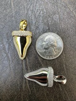 MOISSANITE Shark Tooth Iced Pendant 925 Silver / Gold Plated Hip Hop Necklace 33 MOISSANITE Shark Tooth Iced Pendant 925 Silver / Gold Plated Hip Hop Necklace -Harlem Bling Shop harlembling moissanite shark tooth iced pendant 925 silver gold plated hip hop necklace 44659.1685655743