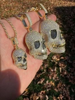 MOISSANITE Skull Iced Fully 3D Hip Hop Pendant Necklace 14k Gold Over 925 Silver 29 MOISSANITE Skull Iced Fully 3D Hip Hop Pendant Necklace 14k Gold Over 925 Silver -Harlem Bling Shop harlembling moissanite skull iced fully 3d hip hop pendant necklace 14k gold over 925 silver 06653.1700280298
