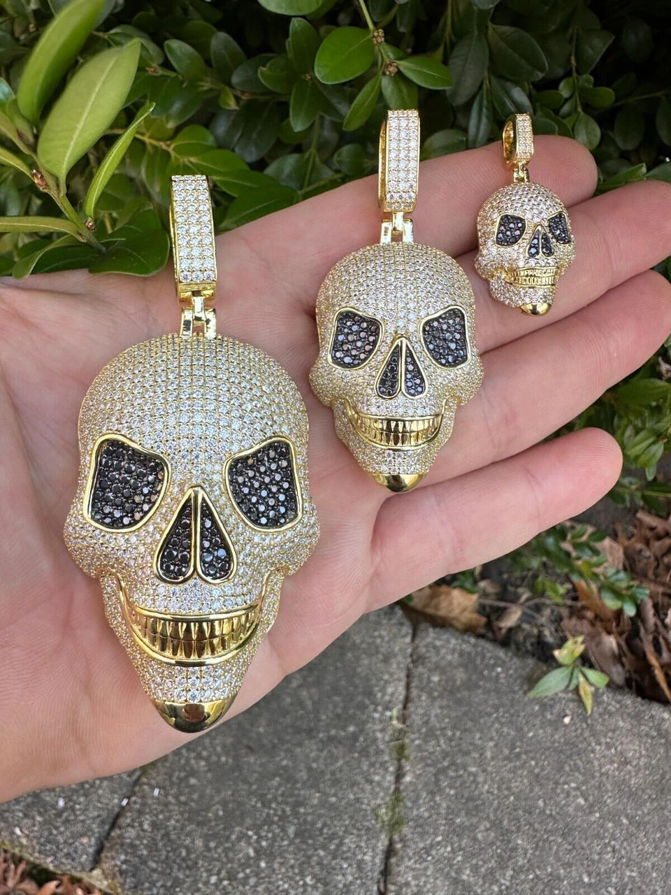 MOISSANITE Skull Iced Fully 3D Hip Hop Pendant Necklace 14k Gold Over 925 Silver 4 MOISSANITE Skull Iced Fully 3D Hip Hop Pendant Necklace 14k Gold Over 925 Silver - Image 2