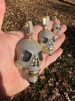MOISSANITE Skull Iced Fully 3D Hip Hop Pendant Necklace 14k Gold Over 925 Silver 39 MOISSANITE Skull Iced Fully 3D Hip Hop Pendant Necklace 14k Gold Over 925 Silver -Harlem Bling Shop harlembling moissanite skull iced fully 3d hip hop pendant necklace 14k gold over 925 silver 11924.1700280356