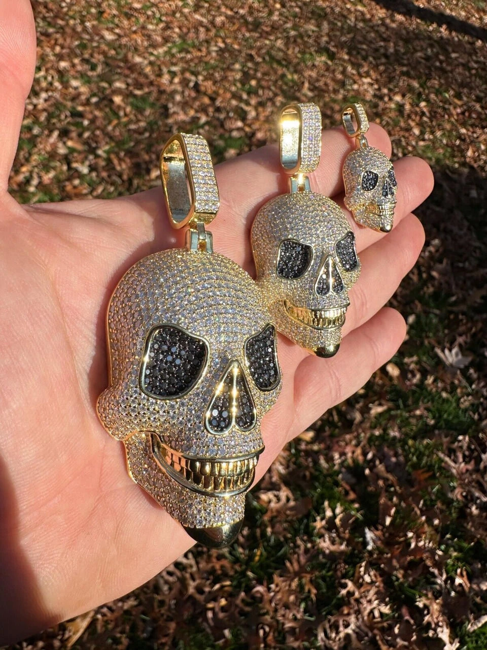 MOISSANITE Skull Iced Fully 3D Hip Hop Pendant Necklace 14k Gold Over 925 Silver 20 MOISSANITE Skull Iced Fully 3D Hip Hop Pendant Necklace 14k Gold Over 925 Silver - Image 18