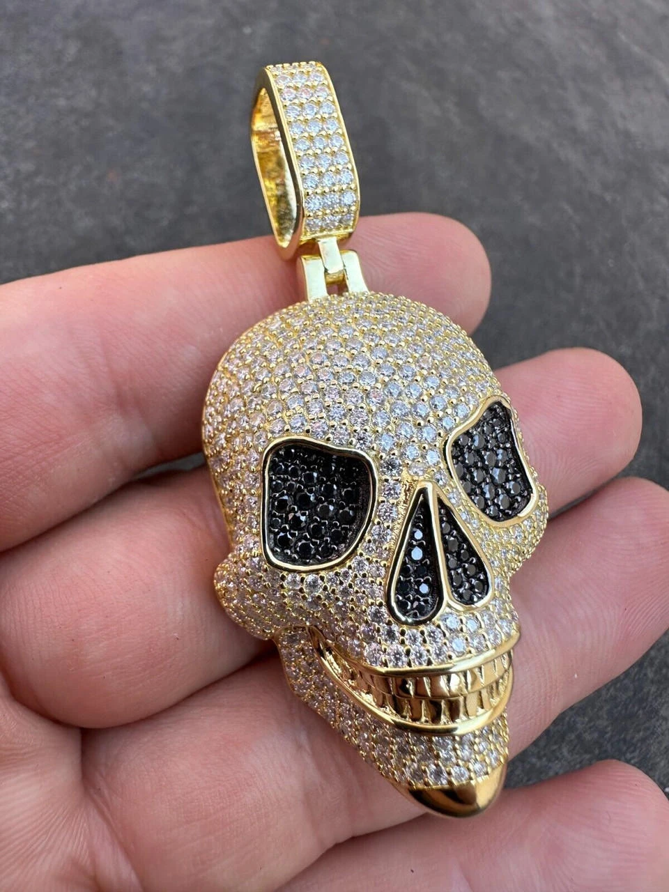 MOISSANITE Skull Iced Fully 3D Hip Hop Pendant Necklace 14k Gold Over 925 Silver 19 MOISSANITE Skull Iced Fully 3D Hip Hop Pendant Necklace 14k Gold Over 925 Silver - Image 17