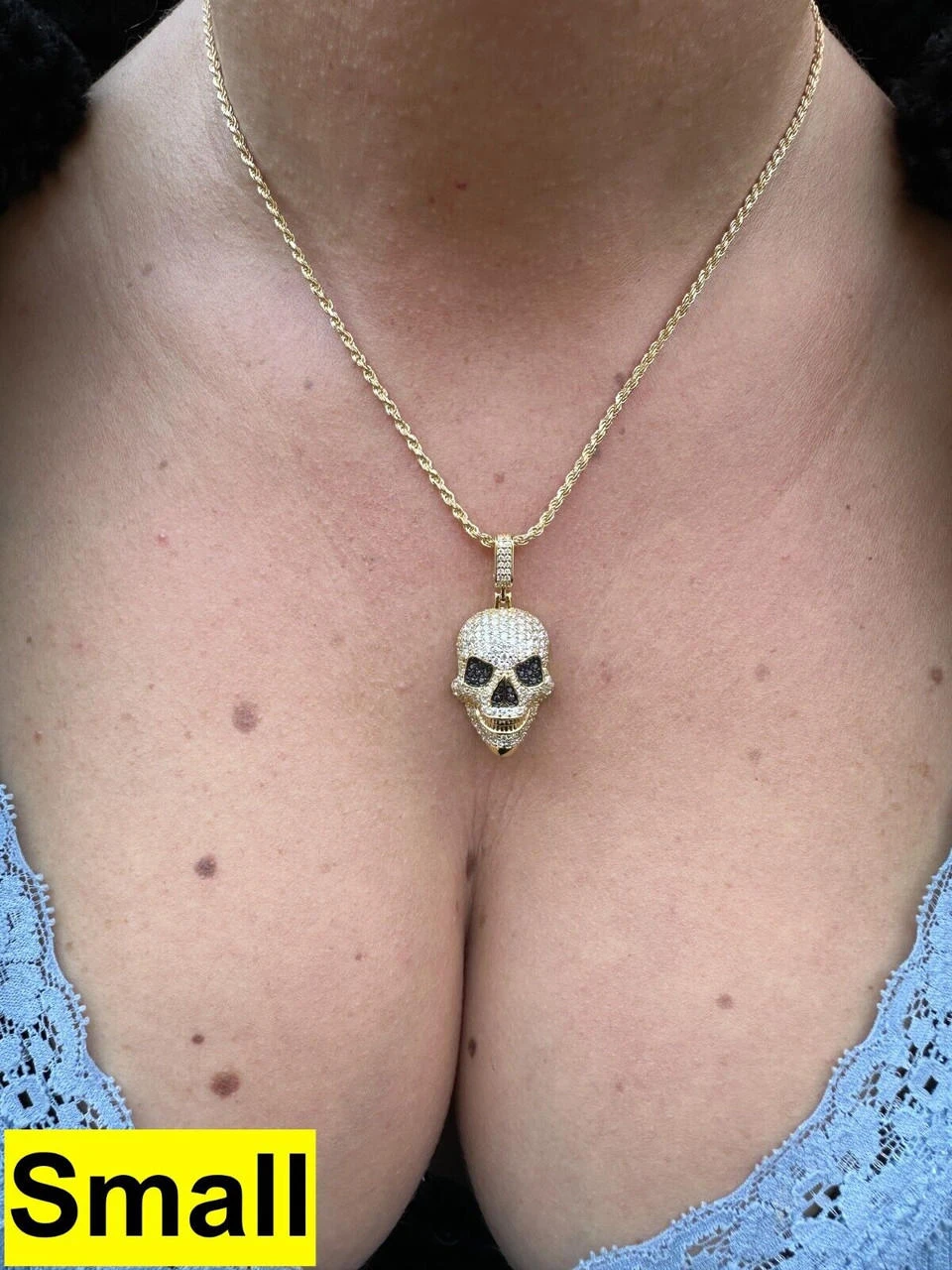 MOISSANITE Skull Iced Fully 3D Hip Hop Pendant Necklace 14k Gold Over 925 Silver 7 MOISSANITE Skull Iced Fully 3D Hip Hop Pendant Necklace 14k Gold Over 925 Silver - Image 5