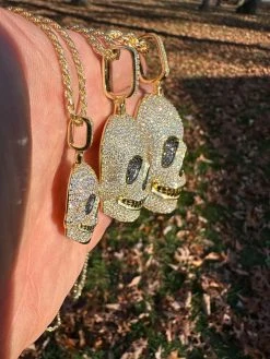 MOISSANITE Skull Iced Fully 3D Hip Hop Pendant Necklace 14k Gold Over 925 Silver 31 MOISSANITE Skull Iced Fully 3D Hip Hop Pendant Necklace 14k Gold Over 925 Silver -Harlem Bling Shop harlembling moissanite skull iced fully 3d hip hop pendant necklace 14k gold over 925 silver 43664.1700280274