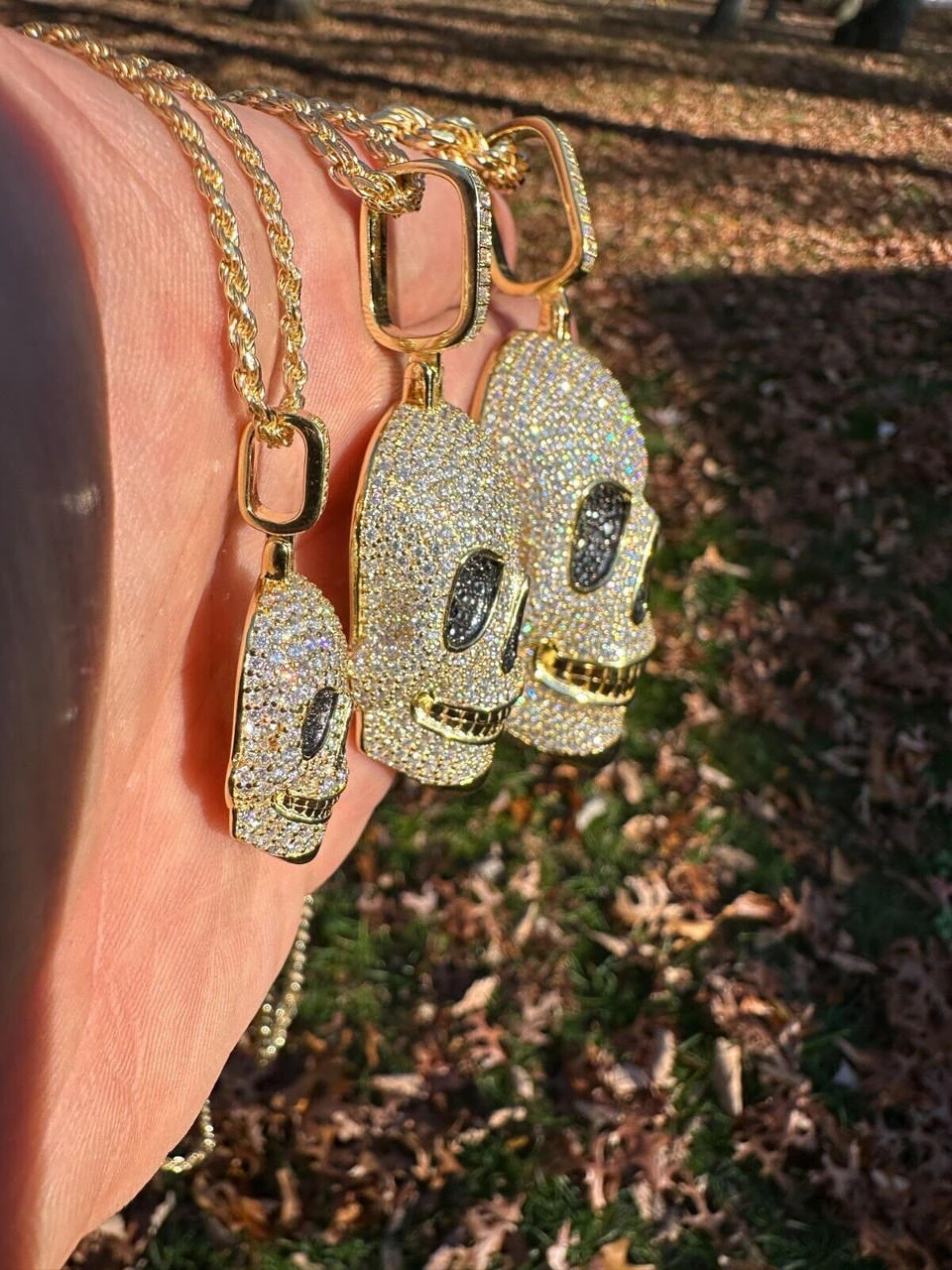 MOISSANITE Skull Iced Fully 3D Hip Hop Pendant Necklace 14k Gold Over 925 Silver 12 MOISSANITE Skull Iced Fully 3D Hip Hop Pendant Necklace 14k Gold Over 925 Silver - Image 10