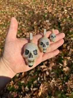 MOISSANITE Skull Iced Fully 3D Hip Hop Pendant Necklace 14k Gold Over 925 Silver 40 MOISSANITE Skull Iced Fully 3D Hip Hop Pendant Necklace 14k Gold Over 925 Silver -Harlem Bling Shop harlembling moissanite skull iced fully 3d hip hop pendant necklace 14k gold over 925 silver 59607.1700280232