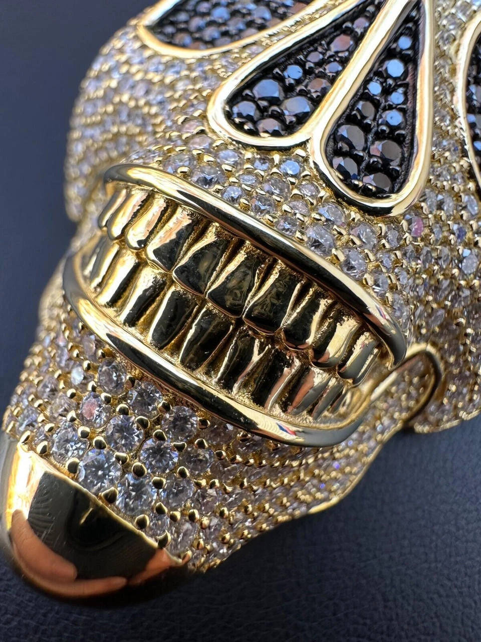 MOISSANITE Skull Iced Fully 3D Hip Hop Pendant Necklace 14k Gold Over 925 Silver 9 MOISSANITE Skull Iced Fully 3D Hip Hop Pendant Necklace 14k Gold Over 925 Silver - Image 7