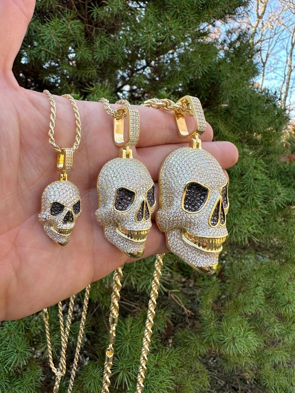 MOISSANITE Skull Iced Fully 3D Hip Hop Pendant Necklace 14k Gold Over 925 Silver 22 MOISSANITE Skull Iced Fully 3D Hip Hop Pendant Necklace 14k Gold Over 925 Silver - Image 20