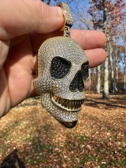 MOISSANITE Skull Iced Fully 3D Hip Hop Pendant Necklace 14k Gold Over 925 Silver 27 MOISSANITE Skull Iced Fully 3D Hip Hop Pendant Necklace 14k Gold Over 925 Silver -Harlem Bling Shop harlembling moissanite skull iced fully 3d hip hop pendant necklace 14k gold over 925 silver 95482.1700280256