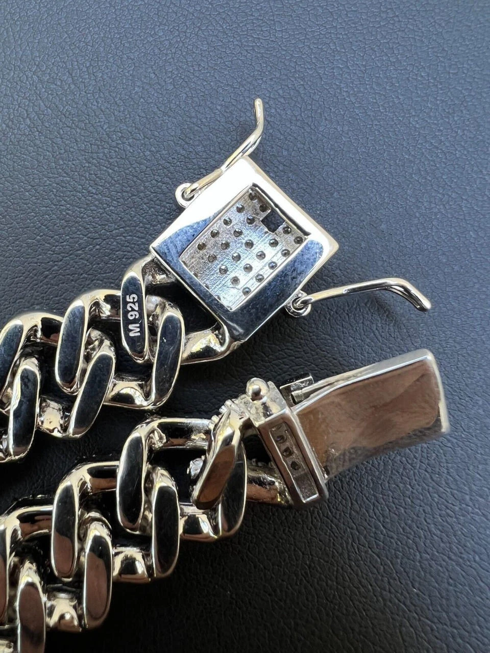 MOISSANITE Solid 925 Silver Mens 15mm Figarucci Gucci Link Prong Cuban Bracelet 14 MOISSANITE Solid 925 Silver Mens 15mm Figarucci Gucci Link Prong Cuban Bracelet - Image 12