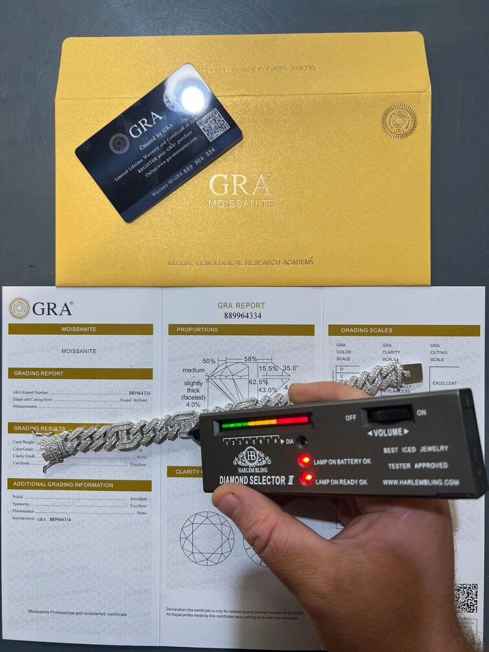 MOISSANITE Solid 925 Silver Mens 15mm Figarucci Gucci Link Prong Cuban Bracelet 5 MOISSANITE Solid 925 Silver Mens 15mm Figarucci Gucci Link Prong Cuban Bracelet - Image 3