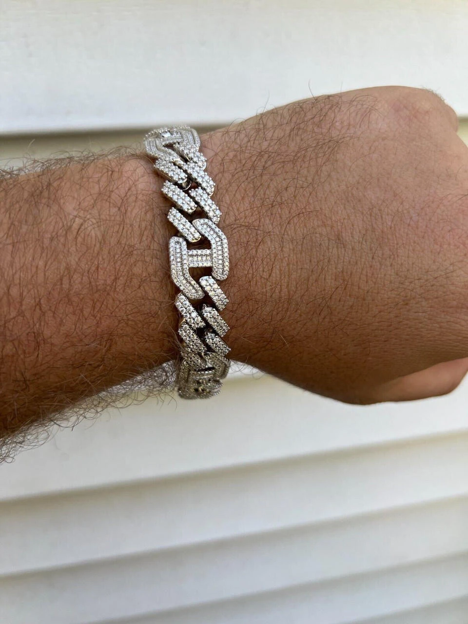 MOISSANITE Solid 925 Silver Mens 15mm Figarucci Gucci Link Prong Cuban Bracelet 12 MOISSANITE Solid 925 Silver Mens 15mm Figarucci Gucci Link Prong Cuban Bracelet - Image 10