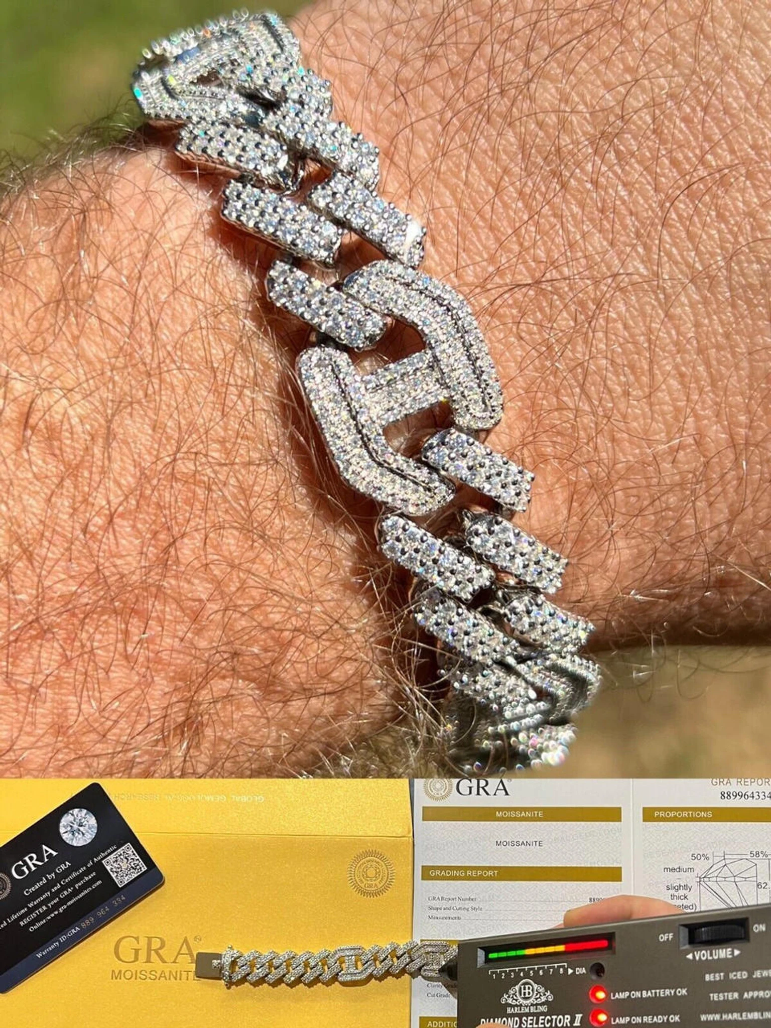 MOISSANITE Solid 925 Silver Mens 15mm Figarucci Gucci Link Prong Cuban Bracelet 3 MOISSANITE Solid 925 Silver Mens 15mm Figarucci Gucci Link Prong Cuban Bracelet