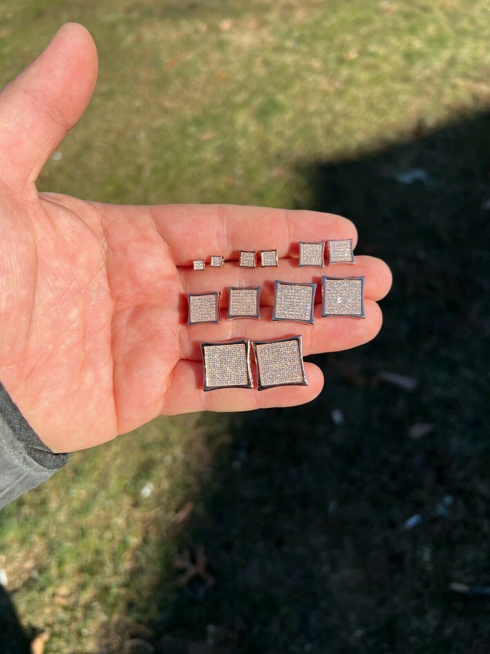 Moissanite Square Kite Earrings Pass Diamond Test 4mm-18mm 14k Rose Gold Vermeil 10 Moissanite Square Kite Earrings Pass Diamond Test 4mm-18mm 14k Rose Gold Vermeil - Image 8