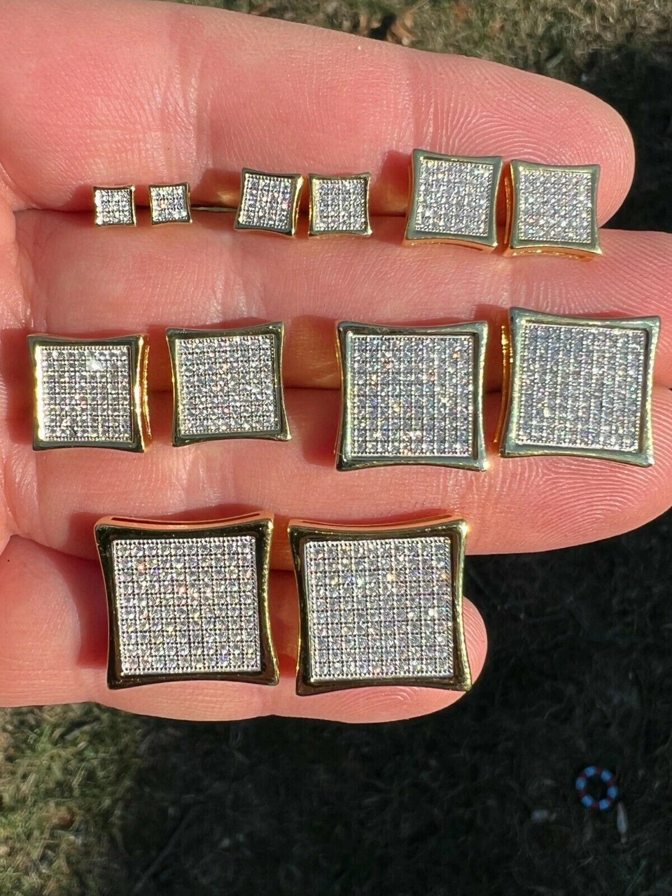 Moissanite Square Kite Earrings Passes Diamond Tester 4mm-18mm 14k Gold Vermeil 9 Moissanite Square Kite Earrings Passes Diamond Tester 4mm-18mm 14k Gold Vermeil - Image 7