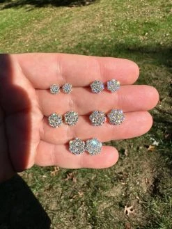 Moissanite Studs Iced Cluster Flower Set Earrings Real 14k Gold Over 925 Silver 29 Moissanite Studs Iced Cluster Flower Set Earrings Real 14k Gold Over 925 Silver -Harlem Bling Shop harlembling moissanite studs iced cluster flower set earrings real 14k gold over 925 silver 35766.1697510680