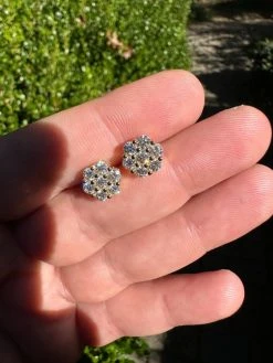 Moissanite Studs Iced Cluster Flower Set Earrings Real 14k Gold Over 925 Silver 37 Moissanite Studs Iced Cluster Flower Set Earrings Real 14k Gold Over 925 Silver -Harlem Bling Shop harlembling moissanite studs iced cluster flower set earrings real 14k gold over 925 silver 40720.1697510666