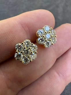 Moissanite Studs Iced Cluster Flower Set Earrings Real 14k Gold Over 925 Silver 40 Moissanite Studs Iced Cluster Flower Set Earrings Real 14k Gold Over 925 Silver -Harlem Bling Shop harlembling moissanite studs iced cluster flower set earrings real 14k gold over 925 silver 41201.1697510651