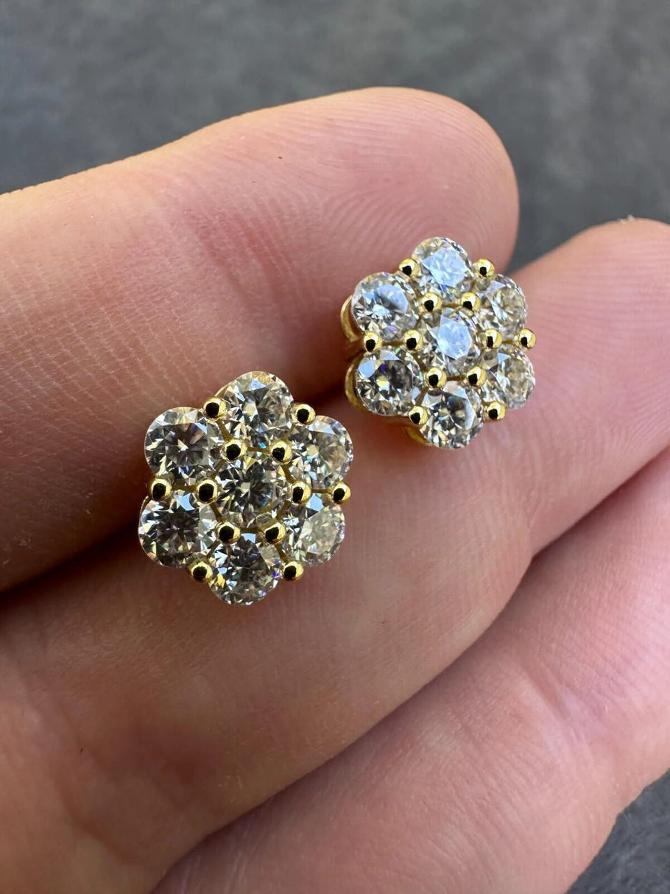 Moissanite Studs Iced Cluster Flower Set Earrings Real 14k Gold Over 925 Silver 21 Moissanite Studs Iced Cluster Flower Set Earrings Real 14k Gold Over 925 Silver - Image 19
