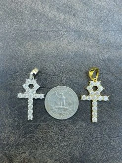 MOISSANITE Tennis Ankh Cross Pendant Iced Necklace Gold / Silver Diamond Test ✅ 25 MOISSANITE Tennis Ankh Cross Pendant Iced Necklace Gold / Silver Diamond Test ✅ -Harlem Bling Shop harlembling moissanite tennis ankh cross pendant iced necklace gold silver diamond test 06792.1664372503