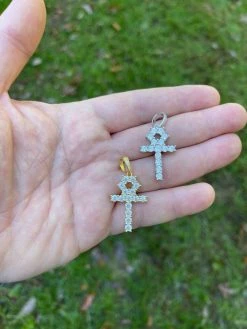 MOISSANITE Tennis Ankh Cross Pendant Iced Necklace Gold / Silver Diamond Test ✅ 22 MOISSANITE Tennis Ankh Cross Pendant Iced Necklace Gold / Silver Diamond Test ✅ -Harlem Bling Shop harlembling moissanite tennis ankh cross pendant iced necklace gold silver diamond test 26216.1664361993