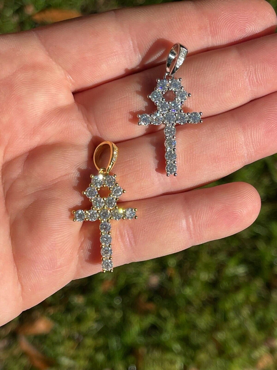 MOISSANITE Tennis Ankh Cross Pendant Iced Necklace Gold / Silver Diamond Test ✅ 6 MOISSANITE Tennis Ankh Cross Pendant Iced Necklace Gold / Silver Diamond Test ✅ - Image 4