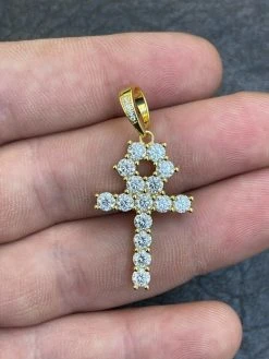 MOISSANITE Tennis Ankh Cross Pendant Iced Necklace Gold / Silver Diamond Test ✅ 23 MOISSANITE Tennis Ankh Cross Pendant Iced Necklace Gold / Silver Diamond Test ✅ -Harlem Bling Shop harlembling moissanite tennis ankh cross pendant iced necklace gold silver diamond test 84222.1664359858