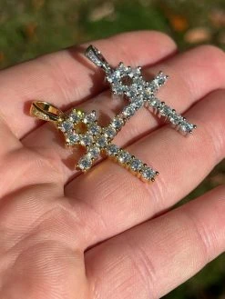 MOISSANITE Tennis Ankh Cross Pendant Iced Necklace Gold / Silver Diamond Test ✅ 18 MOISSANITE Tennis Ankh Cross Pendant Iced Necklace Gold / Silver Diamond Test ✅ -Harlem Bling Shop harlembling moissanite tennis ankh cross pendant iced necklace gold silver diamond test 97087.1664357510