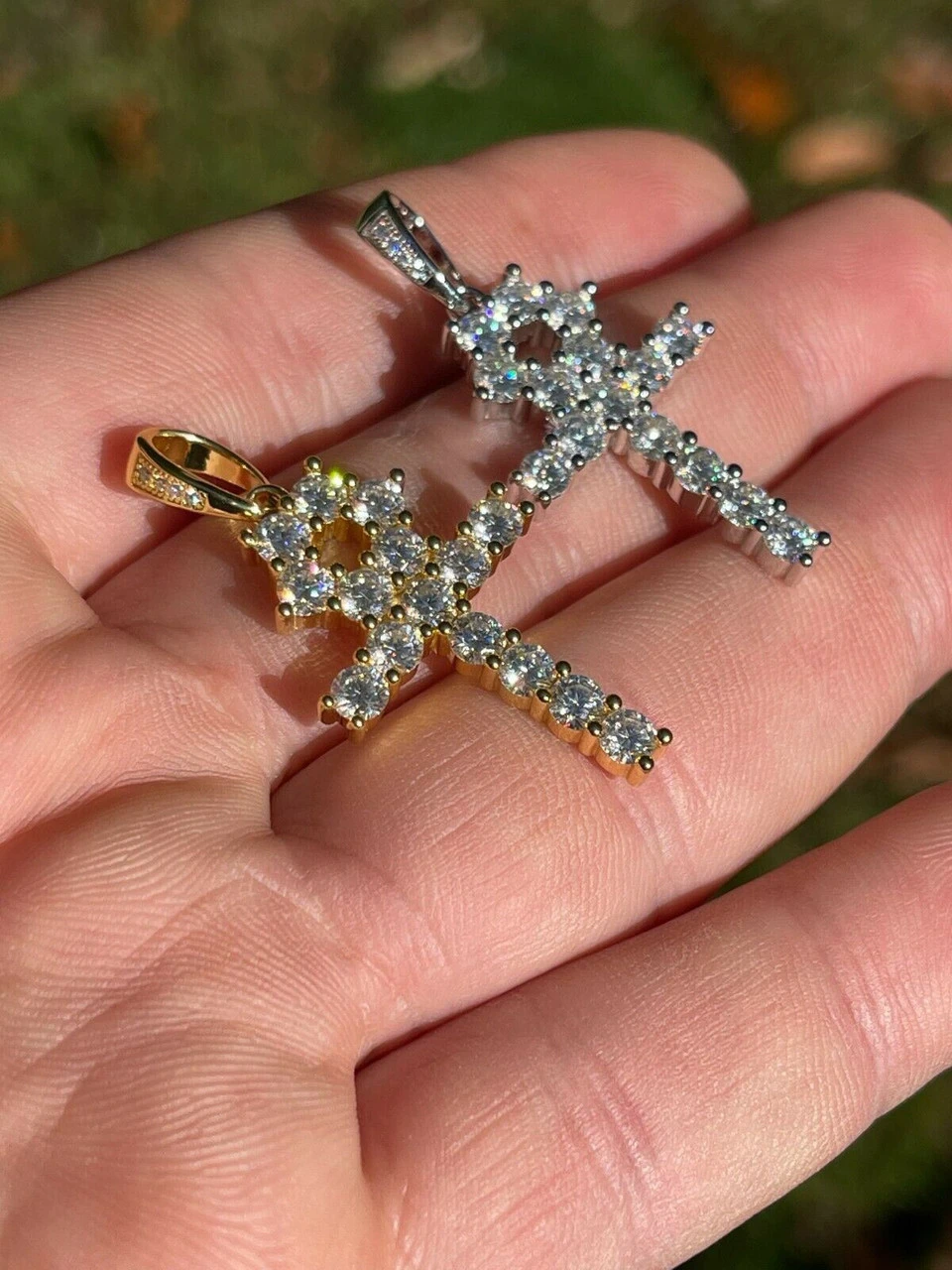 MOISSANITE Tennis Ankh Cross Pendant Iced Necklace Gold / Silver Diamond Test ✅ 7 MOISSANITE Tennis Ankh Cross Pendant Iced Necklace Gold / Silver Diamond Test ✅ - Image 5