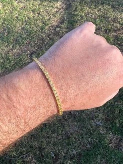 MOISSANITE Tennis Bracelet 14k Gold Plated 925 Silver Yellow Canary 3mm 6"-8.5" -Harlem Bling Shop harlembling moissanite tennis bracelet 14k gold plated 925 silver yellow canary 3mm 6 8.5 03460.1671726307