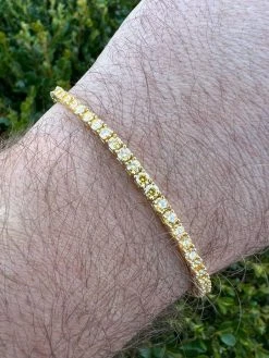 MOISSANITE Tennis Bracelet 14k Gold Plated 925 Silver Yellow Canary 3mm 6"-8.5" -Harlem Bling Shop harlembling moissanite tennis bracelet 14k gold plated 925 silver yellow canary 3mm 6 8.5 57422.1671726313