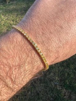 MOISSANITE Tennis Bracelet 14k Gold Plated 925 Silver Yellow Canary 3mm 6"-8.5" -Harlem Bling Shop harlembling moissanite tennis bracelet 14k gold plated 925 silver yellow canary 3mm 6 8.5 57640.1671726287