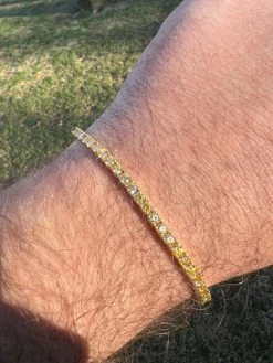 MOISSANITE Tennis Bracelet 14k Gold Plated 925 Silver Yellow Canary 3mm 6"-8.5" -Harlem Bling Shop harlembling moissanite tennis bracelet 14k gold plated 925 silver yellow canary 3mm 6 8.5 63387.1671726295