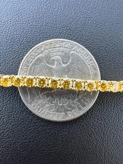 MOISSANITE Tennis Bracelet 14k Gold Plated 925 Silver Yellow Canary 3mm 6"-8.5" -Harlem Bling Shop harlembling moissanite tennis bracelet 14k gold plated 925 silver yellow canary 3mm 6 8.5 68369.1671726317